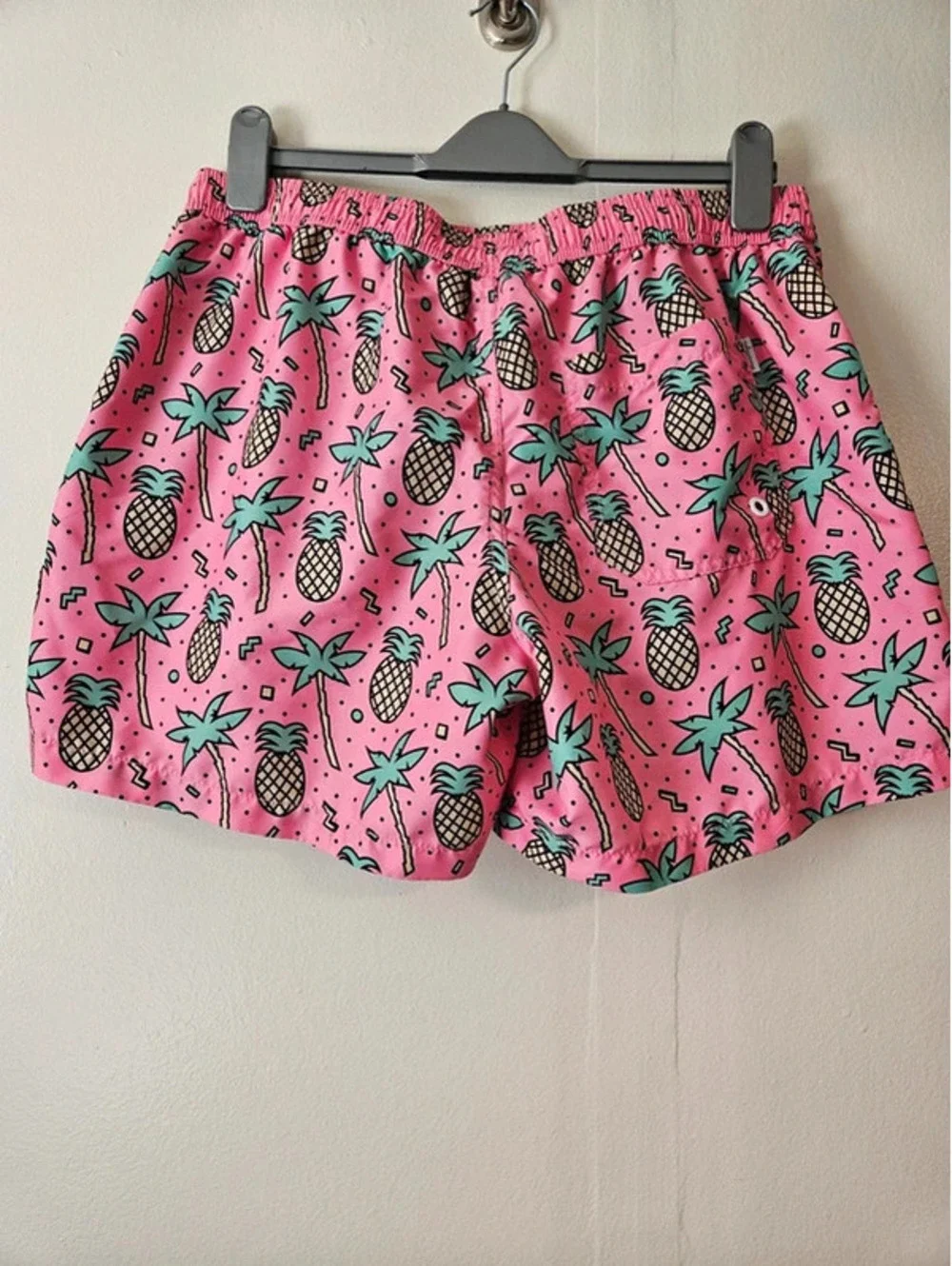 Maamgic small pink swim trunks funky tropical Cabanacore retro 90s beachwear